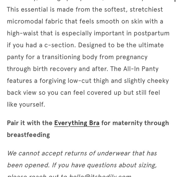 Bodily maternity/c section/ post partum super soft panties - Picture 3 of 6